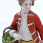 Rococo statue of boy with basket and partridge - O