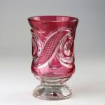 Glass Goblet - clear glass, pink glass - 1850