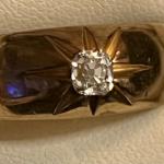 Ring - brilliant cut diamond, rose gold - 1890