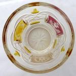 Glass with coloured emblems
