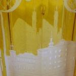 Yellow glass with cut architecture