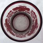 Glass with ruby stainning and grape leaves with gr