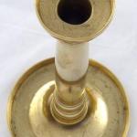 Taller brass candlestick with round bowl