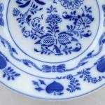 Plate with cobalt onion ornament, stoneware