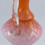 Pitcher made of milk, pink and orange glass