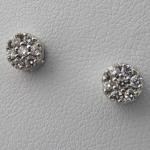 Earrings with 14 brilliants and white gold