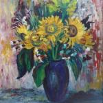 M. Dostalova - Still life with sunflowers in blue 