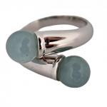 Silver Ring - silver, aquamarine - 1980