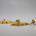 Gold Earrings - gold, Czech garnet - 1890