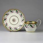Cup and Saucer - white porcelain - 1827
