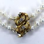 Pearl Necklace - gold, brilliant cut diamond - 2000