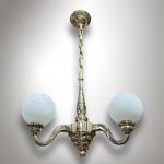 Chandelier - brass, opal glass - 1935