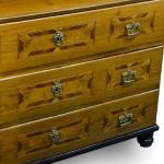 Chest of drawers - brass, solid walnut wood - 1800
