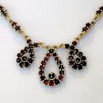 Czech Garnet Necklace - silver - 1950