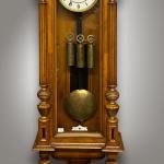 Quarter Chime Clock - brass, solid walnut wood - 1880