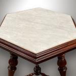 Coffee Table - marble, solid walnut wood - 1870