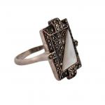 Silver Ring - pearl, silver - 1920