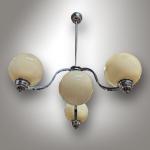 Art Deco chrome chandelier, Czechoslovakia 1930