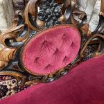 Sofa - solid walnut wood, velvet - 1870