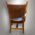 Set of chairs with armrests, oak, leather, Sweden, 1920