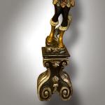 Metal Candelabrum - brass, polychrome wood - 1900
