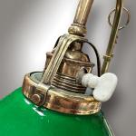 Table Lamp - brass, green glass - 1920
