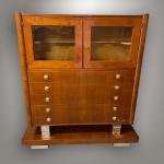 Art Deco cabinet, 1930, solid cherry, chrome, mother of pearl