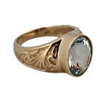 Ladies' Gold Ring - gold, aquamarine - 1980