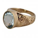 Ladies' Gold Ring - gold, aquamarine - 1980