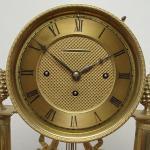 Biedermeier Mantel clock, gilded brass, 1840