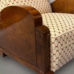 Pair of Armchairs - solid walnut wood - 1930
