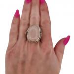 Silver Ring - silver, rose quartz - 1930