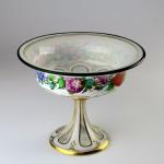 Glass Dish - clear glass, milk glass - 1860