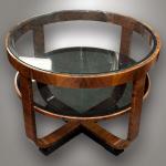 Round Table - walnut wood, glass - 1930