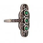 Silver Ring - silver, emerald - 1950