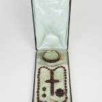 Set of Jewelry - velvet, Czech garnet - 1880