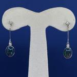 White gold earrings with opals, Au 750/1000/ 2.35 g