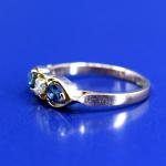 Gold ring with sapphires and diamonds, Au 585/1000/ 2.00 g
