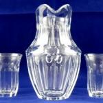 Moser-style water pitcher and glasses