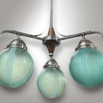 Art-Deco chrome chandelier, 1930