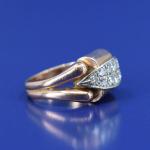 Gold ring with brilliant cut diamonds, Art Deco, 1930