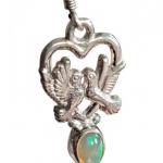 Silver Earrings - silver, opal - 1990