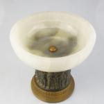 Pedestal Bowl - patinated bronze, brass - Gustav Gurschner - 1920