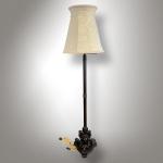 Floor Lamp - fabric, patinated brass - 1925
