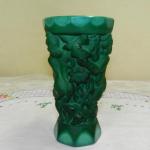 Vase - glass, green glass - 1930