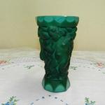 Vase - glass, green glass - 1930