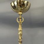 Three Light Chandelier - brass, opal glass - 1920