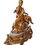 Mantel Clock - alabaster, bronze - 1860