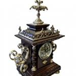 Clock with Pair of Matching Candelabra - bronze, wood - 1820