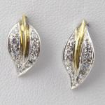 Gold Earrings with Diamonds - gold - 1960